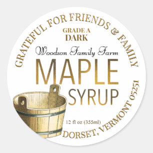 Special Thanksgiving Christmas Maple Syrup Gift Classic Round Sticker
