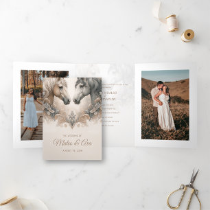 Special Trifold Add Photo Wedding Invitation