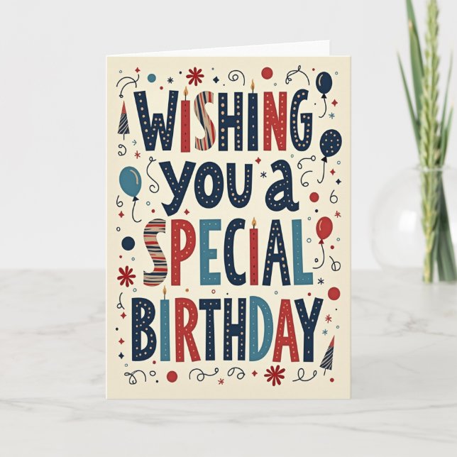 Special Typographic Birthday Card (Front)