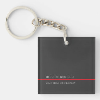 Special Unique Grey Red Elegant Modern Keychain