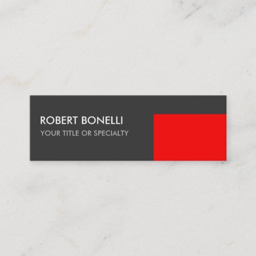 Special Unique Grey Red Elegant Modern Mini Business Card