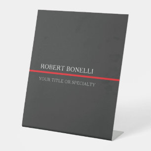 Special Unique Grey Red Elegant Modern Pedestal Sign