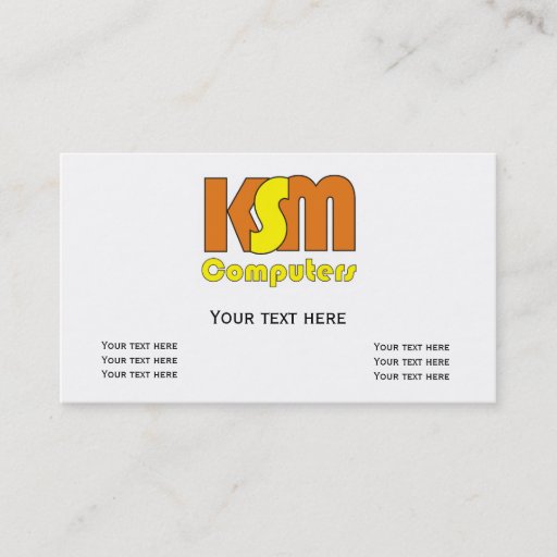 Customizable Special unique Logo KSM Business Card Template