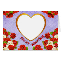 Special Valentine, Roses and Frame Add Photo Greeting Card