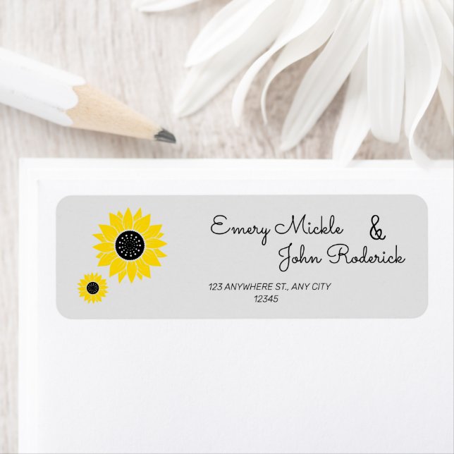 Special Vibrant Sunflower Elegant Personalized Label (Insitu)