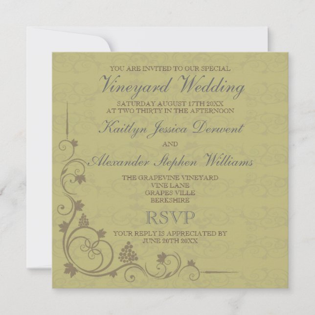 Special Vineyard Wedding Invitations (Front)