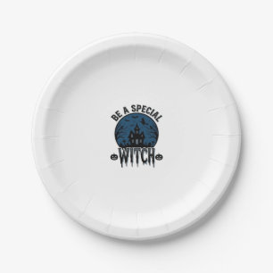 Special Witch Halloween Vintage Engraving Design_1 Paper Plates