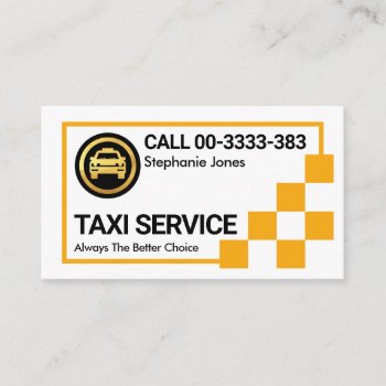Special Yellow Check Box Frame Taxi Cab Business Card by keikocreativecards at Zazzle