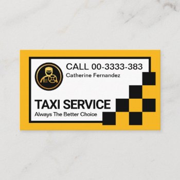 Special Yellow Taxi Check Box Frame Business Card by keikocreativecards at Zazzle