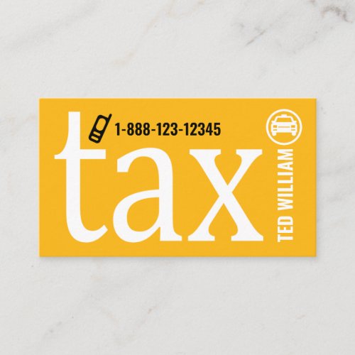 Special Yellow Taxi Letter_i Signage Ride Share Business Card