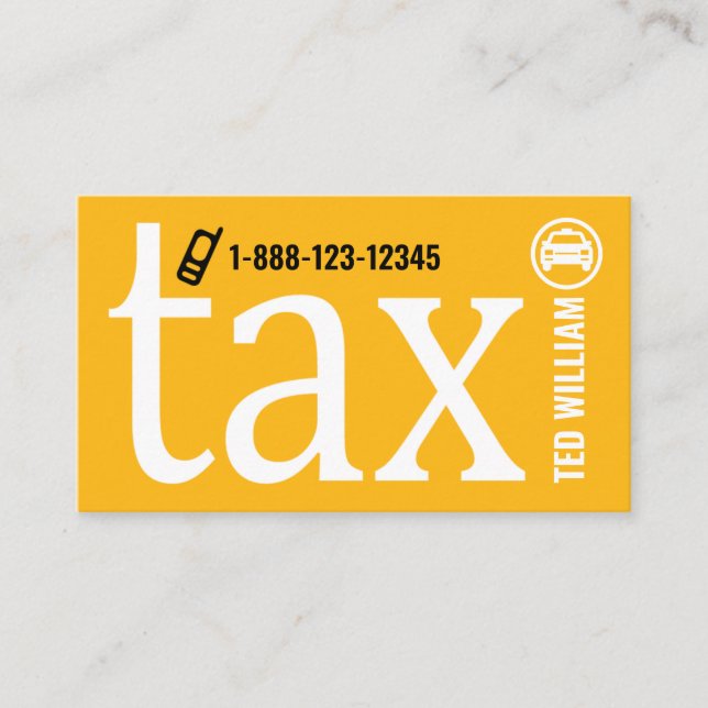 Special Yellow Taxi Letter-i Signage Ride Share Business Card (Front)