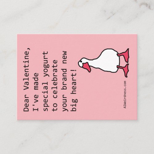 Special Yogurt Duck _ AI Weirdness Valentine Enclosure Card