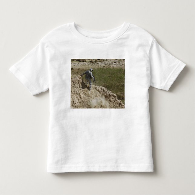 Specialist climbs down toddler t-shirt (Front)