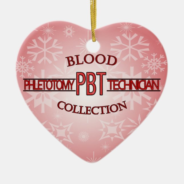 SPECIALIST PBT PHLEBOTOMY TECH BLOOD COLLECTION CERAMIC ORNAMENT (Front)