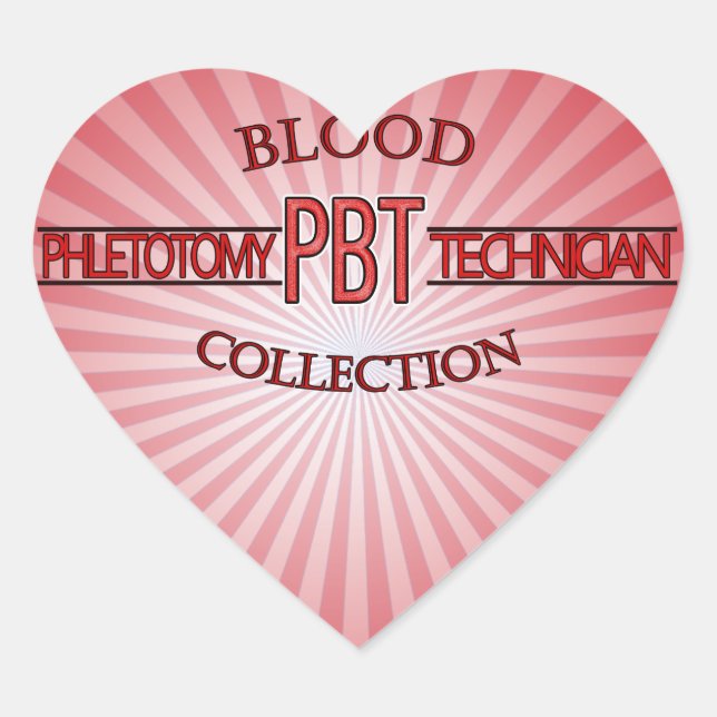 SPECIALIST PBT PHLEBOTOMY TECH BLOOD COLLECTION HEART STICKER (Front)