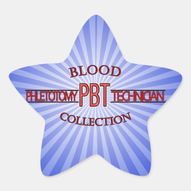 SPECIALIST PBT PHLEBOTOMY TECH BLOOD COLLECTION STAR STICKER (Front)
