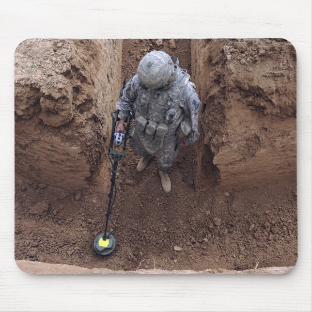 Specialist searches for a weapons cache mouse pad (Front)