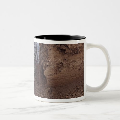 Specialist searches for a weapons cache Two_Tone coffee mug