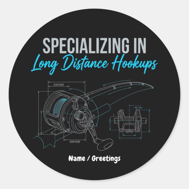 Specializing in Long Distance Hookups Funny Tech Classic Round Sticker (Front)