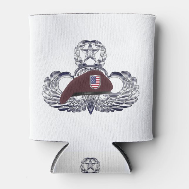 Specially Designed Beret on Airborne Wings s Can Cooler (Front)