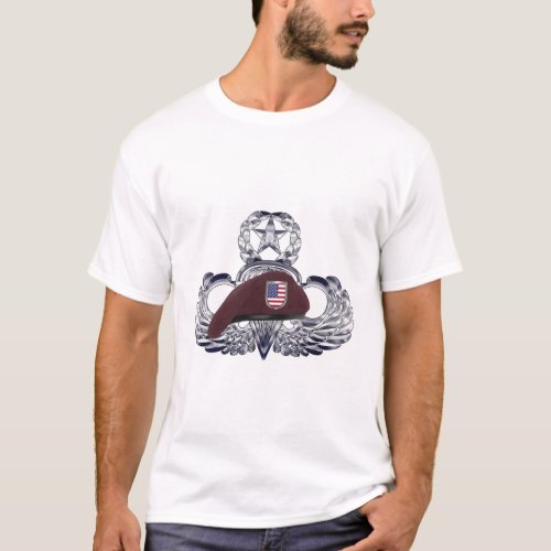 Specially Designed Beret on Airborne Wings s T_Shirt