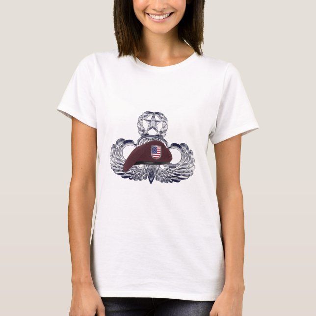 Specially Designed Beret on Airborne Wings s T-Shirt (Front)