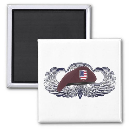 Specially Designed Beret on Basic Airborne Wings Magnet