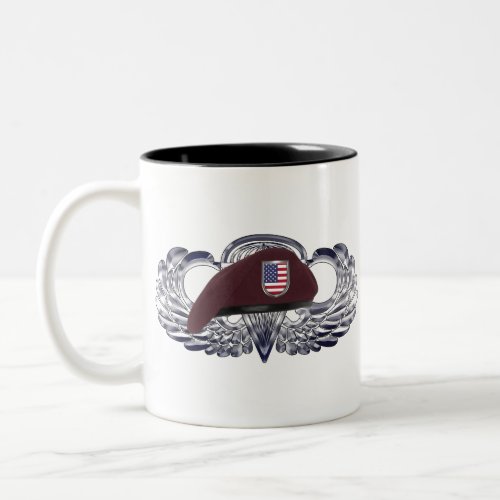 Specially Designed Beret on Basic Airborne Wings Two_Tone Coffee Mug