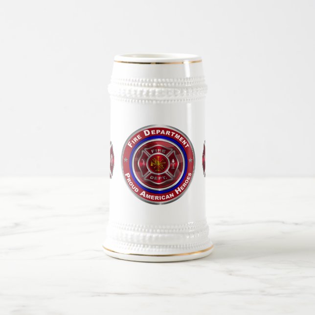 Specially Designed Commemorative Fire Department Beer Stein (Center)