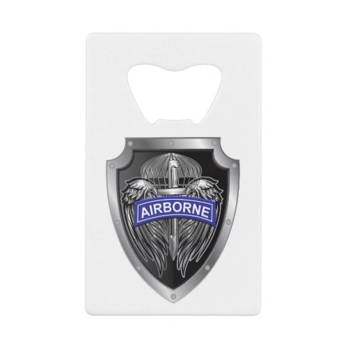 Specially Designed Winged Airborne Shield Credit Card Bottle Opener