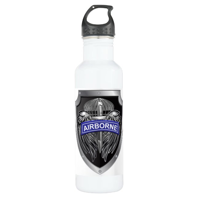 Specially Designed Winged Airborne Shield Stainless Steel Water Bottle (Front)