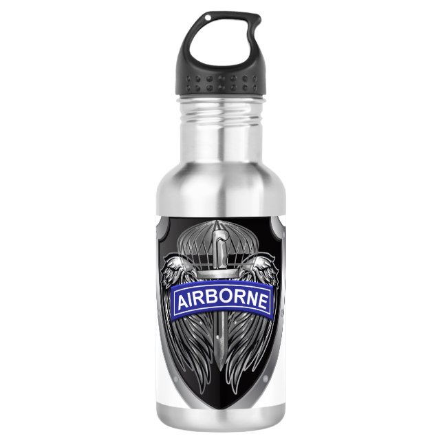 Specially Designed Winged Airborne Shield Stainless Steel Water Bottle (Front)