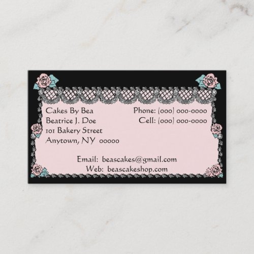 Specialty Cakes Wedding Cake Business Info Cards Business Cards