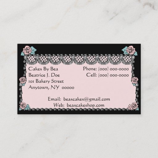 Customizable Specialty Cakes Wedding Cake Business Info Cards Business Cards