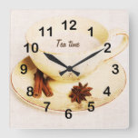 Specialty Chai Tea Cup Square Wall Clock at Zazzle