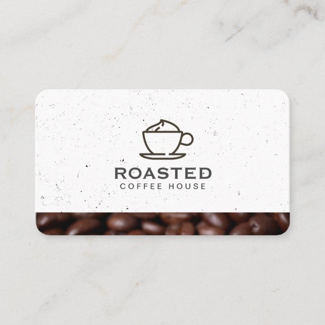 Specialty Coffee Drink / Coffee Beans / Speckled Business Card (Front)