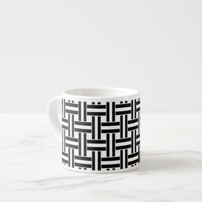 Specialty Mug Espresso Stripe Black & White (Front Left)