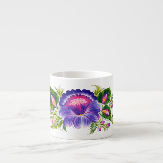 Specialty Mug with Ukrainian floral design (Front)