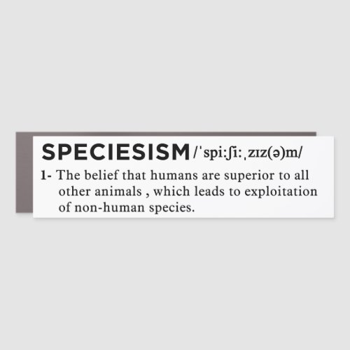 speciesism definition white vegan car magnet