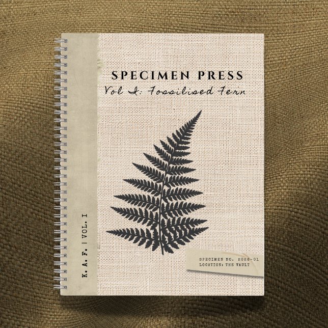 Specimen Press: Fossil Fern Linen Look Organic Notebook (Creator Uploaded)