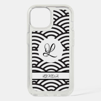 SPECK IPHONE CASE BLACK PATTERN CUSTOM INITIAL