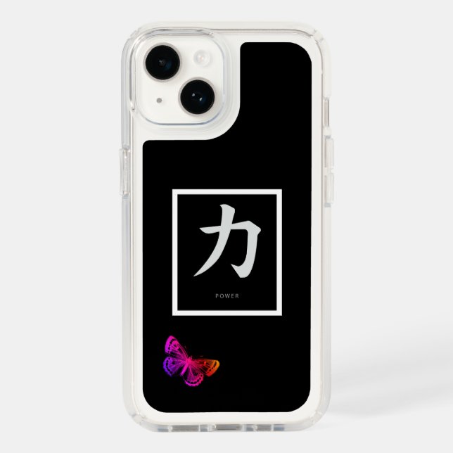 SPECK IPHONE CASE BUTTERFLY AND KANJI FOR POWER (Front)