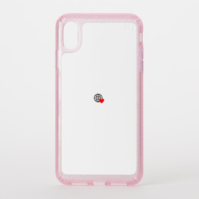 Speck Presidio Clear + Pink Glitter iPhone XS Max  Case (Front)