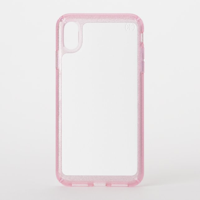 Speck Presidio Clear + Pink Glitter iPhone XS Max  Case (Front)