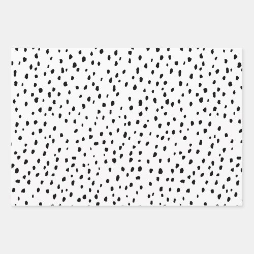 Speckle Dalmatian Pattern blackwhite Wrapping Paper Sheets