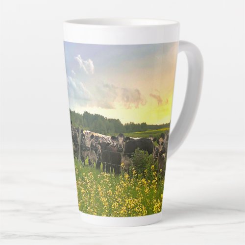 Speckle Park Cattle Under Rain Shower Sunset Sky Latte Mug