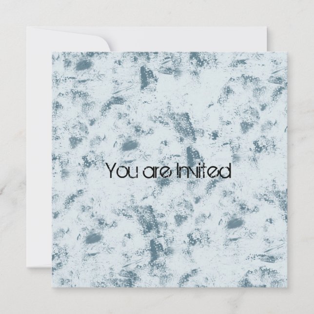 Speckled Blue Abstract Baby Shower Invitation (Front)