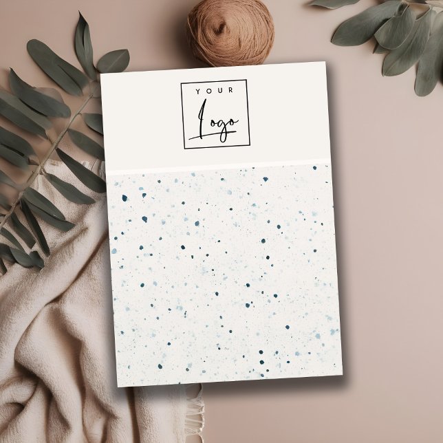 Speckled Blue White Logo Blank Jewelry Display Business Card (Creator Uploaded)