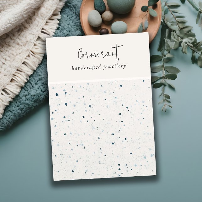 Speckled Blue White Texture Blank Jewelry Display Business Card (Creator Uploaded)