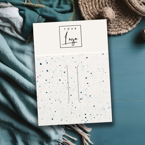 Speckled Blue White Texture Logo Hair Pin Display Business Card